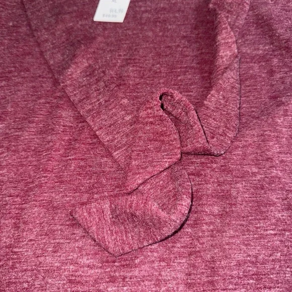 NWT LOFT Ann Taylor V Neck Tie Flowy Shirt Maroon Magenta Career XL - Picture 5 of 10